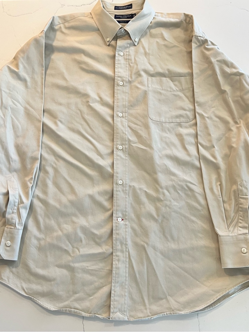 Daniel Cremieux Beige Button-Front Shirt XXL
